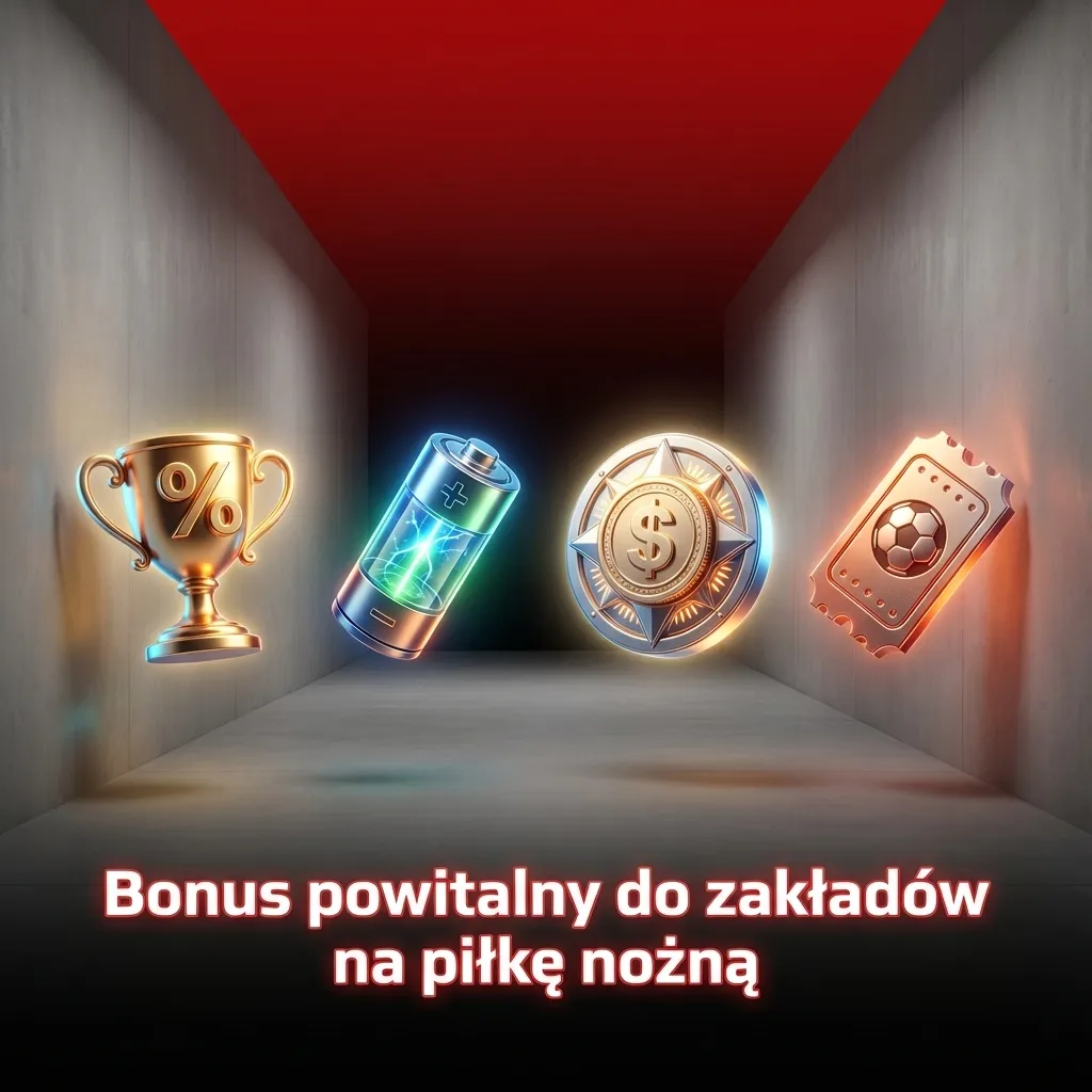 Grafika promująca bonus powitalny 100% do 550 PLN na zakłady piłkarskie dla nowych graczy z Polski