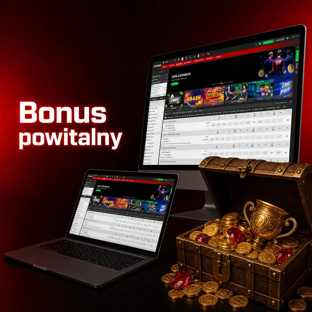 Bonus powitalny 100% do 550 PLN dla nowych użytkowników – minimalny depozyt 20 PLN