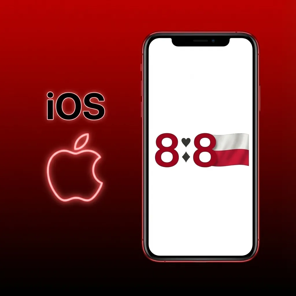 iPhone z otwartą stroną 888starz w Safari i instrukcją dodania ikony skrótu na ekran główny iOS