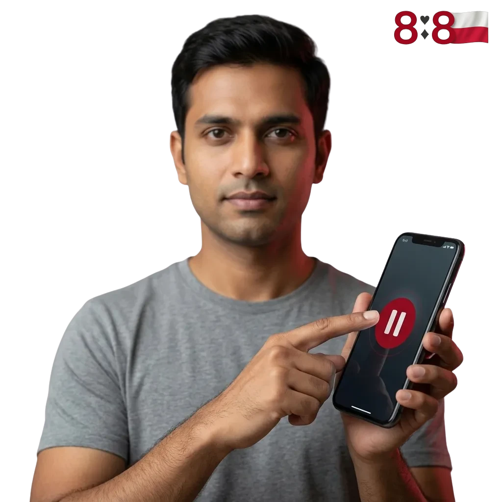 Ilustracja odpowiedzialnej gry na 888starz z ikonami limitów, samowykluczenia i ochrony finansowej gracza