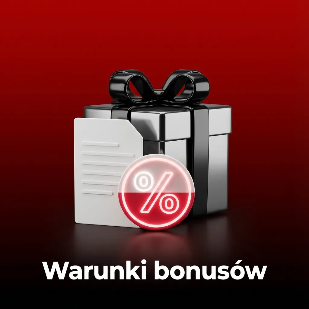 Ikona dokumentu z listą warunków bonusów kasynowych, podkreślająca regulamin i odpowiedzialną grę