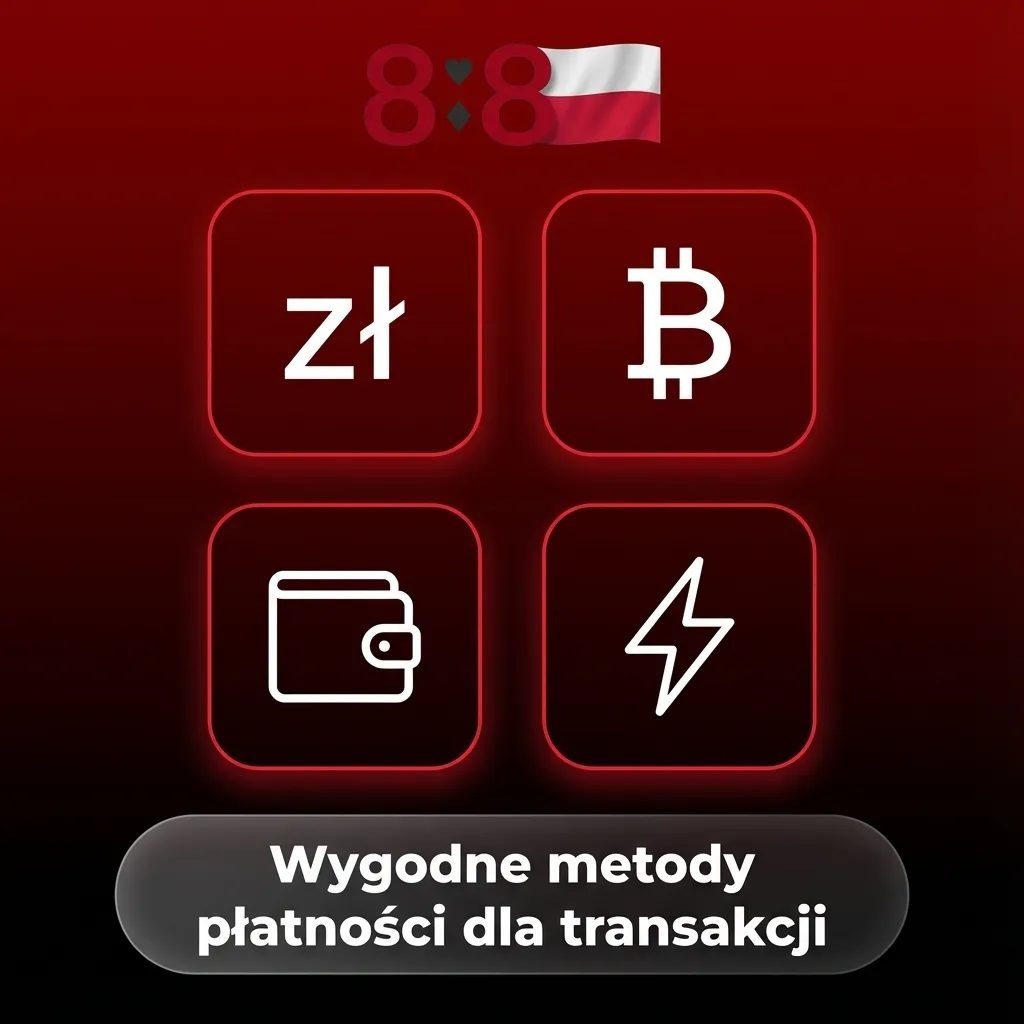 Ikony BLIK, kart Visa i Mastercard, paysafecard, portfeli Skrill, Neteller, Jeton oraz kryptowalut BTC, LTC, USDT.