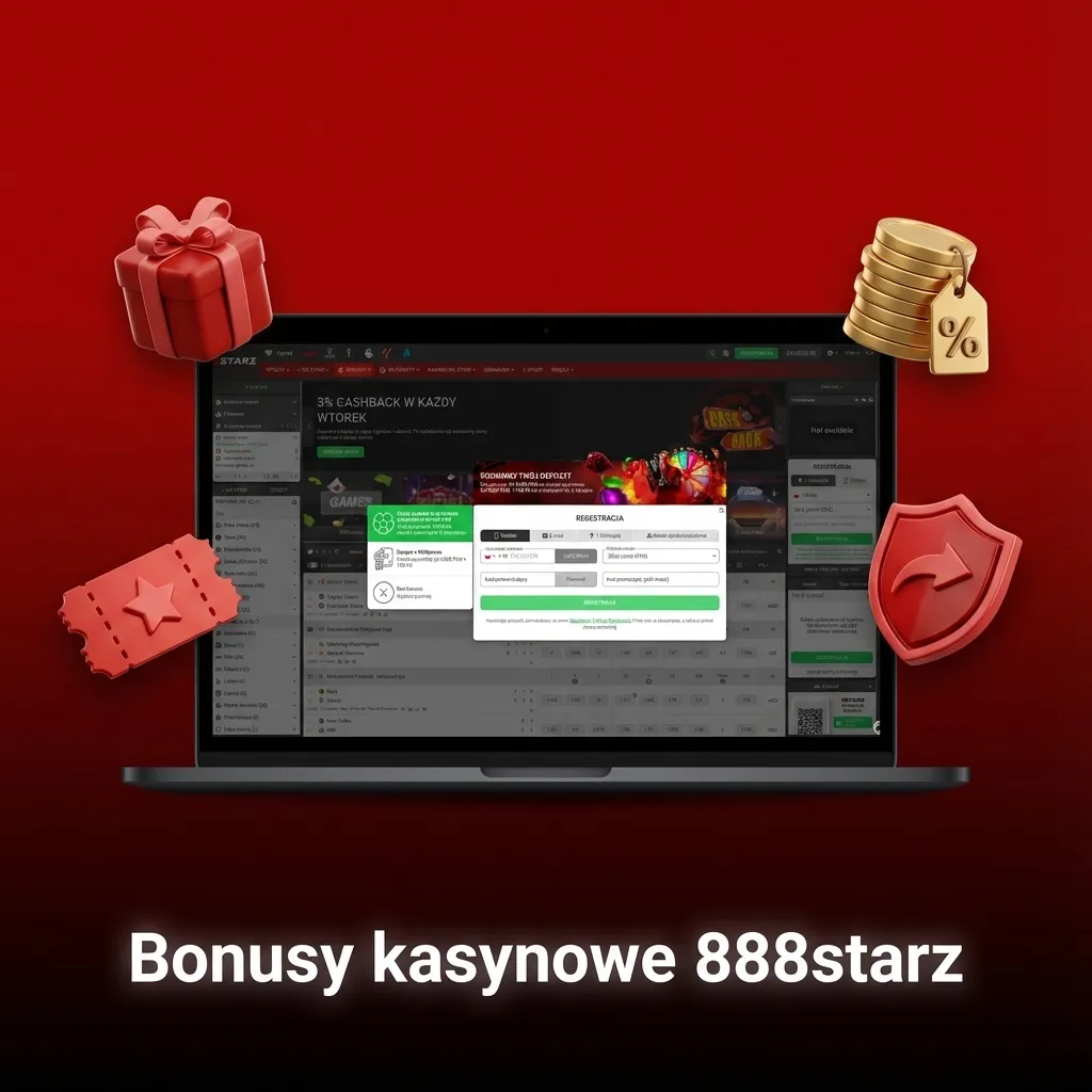 Grafika promująca bonusy kasynowe 888starz: reload bonus, freespiny i cotygodniowe promocje dla zarejestrowanych graczy
