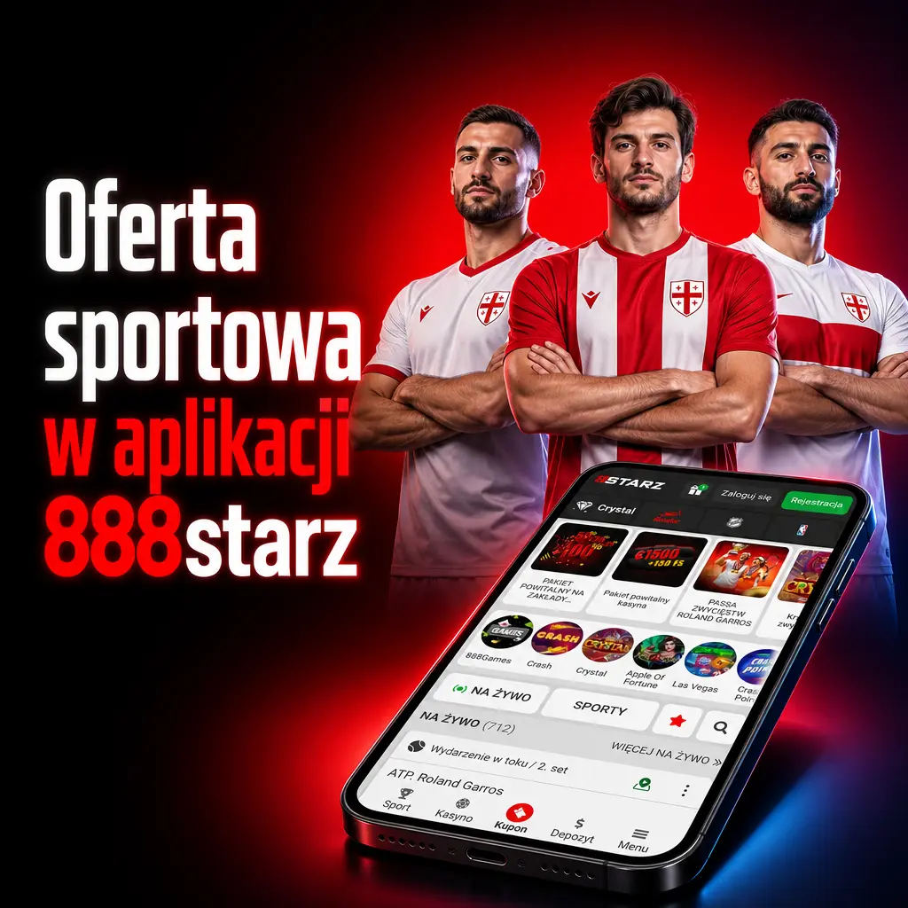 Aplikacja 888starz z ofertą zakładów na ponad 30 sportów, w tym piłkę nożną, koszykówkę i eSport