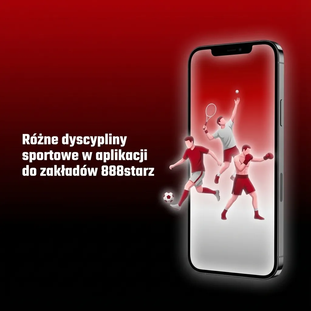 Ekran aplikacji 888starz z listą dyscyplin sportowych i e‑sportowych, rynkami zakładów i statystykami meczów