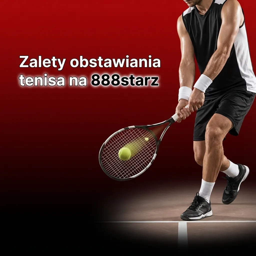 Grafika promująca zalety obstawiania tenisa na 888starz z ofertą turniejów, live betting i funkcją cash out