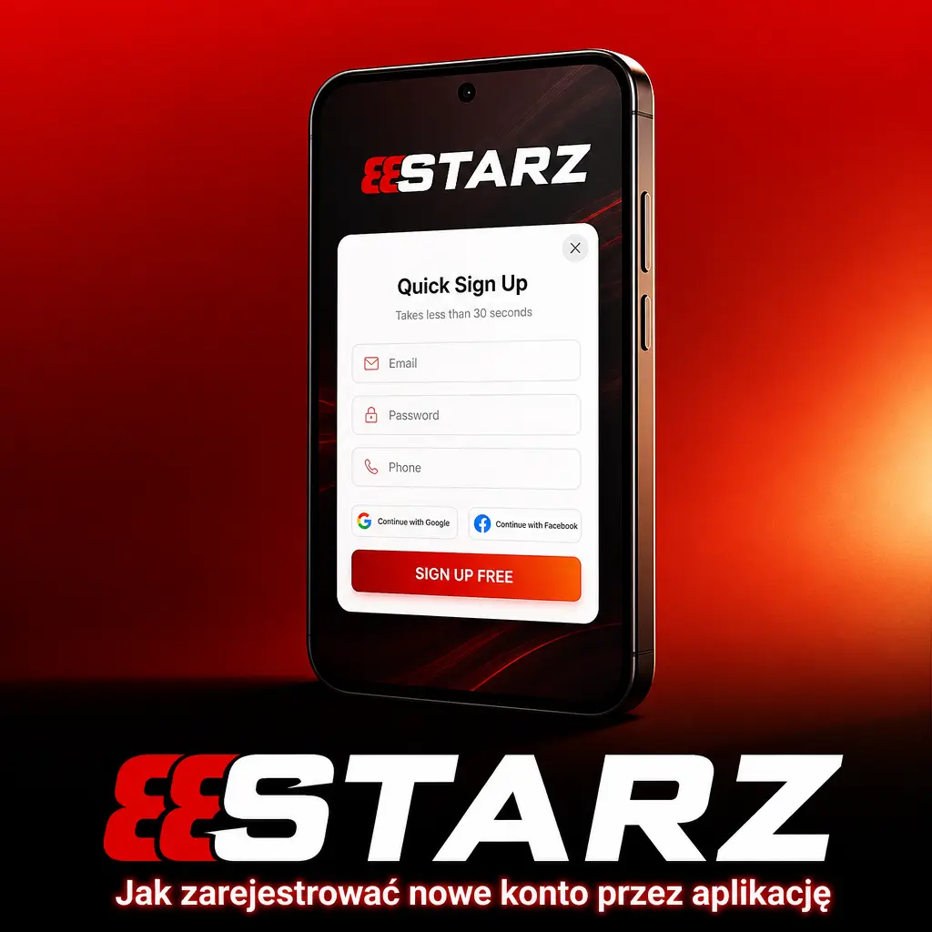 Rejestracja nowego konta przez aplikację 888starz