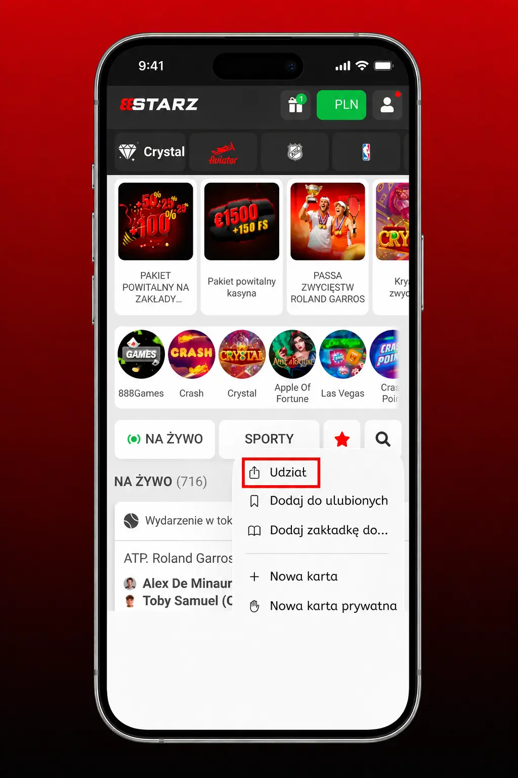 Instrukcja instalacji aplikacji 888starz na iOS przez Safari i dodania skrótu PWA do ekranu głównego